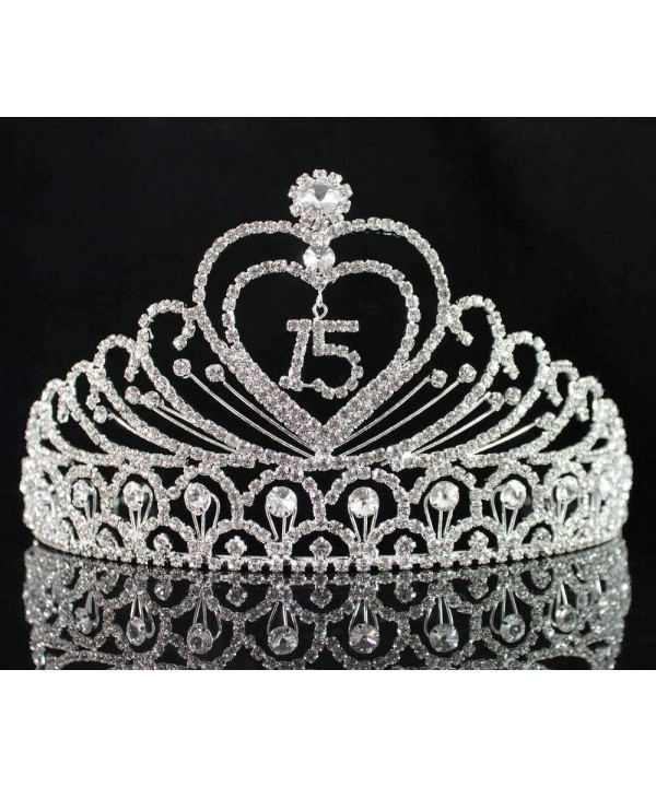 Quinceanera 15 Fifthteen Birthday Rhiestone Tiara Crown with Hair Combs ...