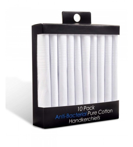 Pack Antibacterial Cotton Handkerchiefs White