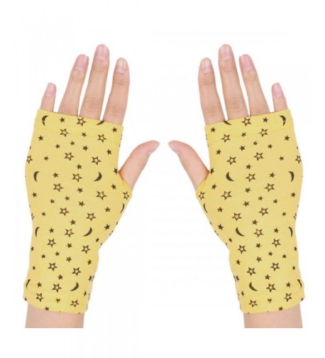 Women Fingerless Gloves Warmer Yellow