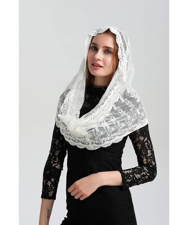 Catholic veil ivory lace veil for church mantilla headcover infinity ...