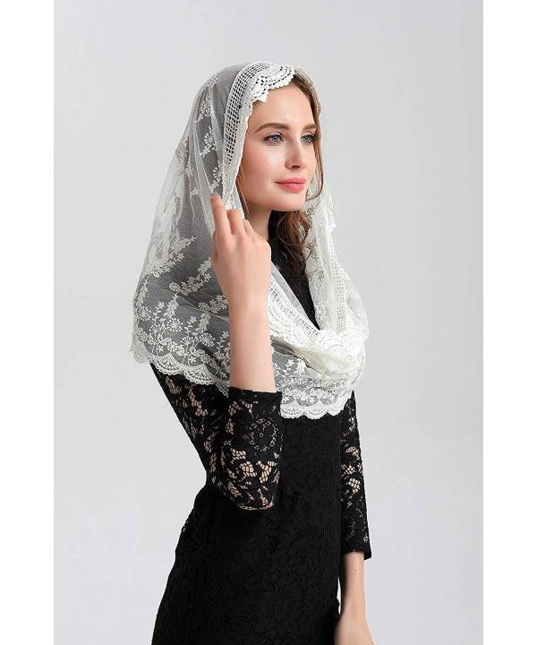 Catholic veil ivory lace veil for church mantilla headcover infinity ...