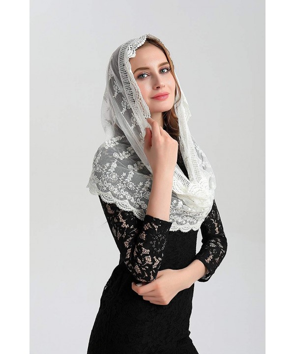 Catholic veil ivory lace veil for church mantilla headcover infinity ...